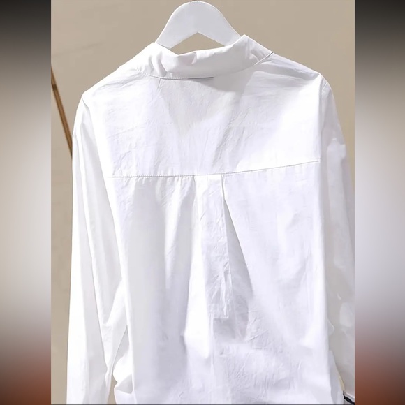 🎁 New! 100% Organic Cotton Trendy Embroidered Button-Front Blouse/Shirt - Picture 2 of 10